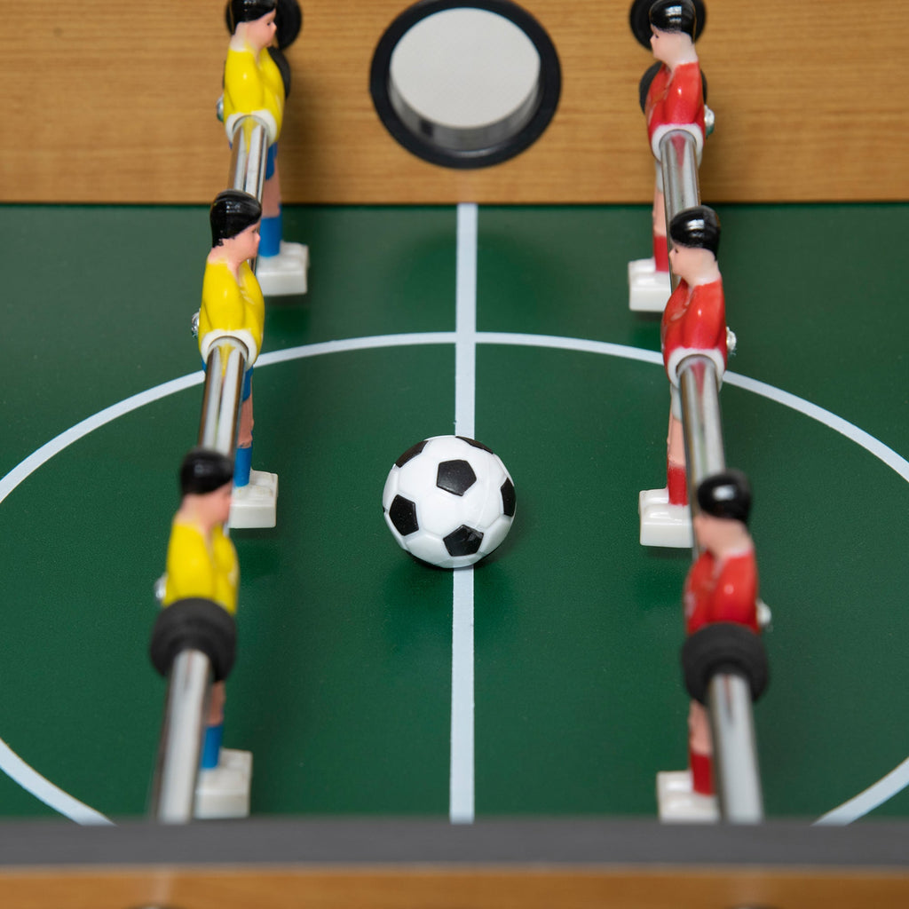 HOMCOM Matraquilho de Mesa para Crianças acima de 6 Anos Jogo de Mesa de Futbol de Madeira com 2 Bolas 6 Varas 2 Marcadores de Pontos 18 Jogadores 69x36,5x22cm Madeira - A minha loja