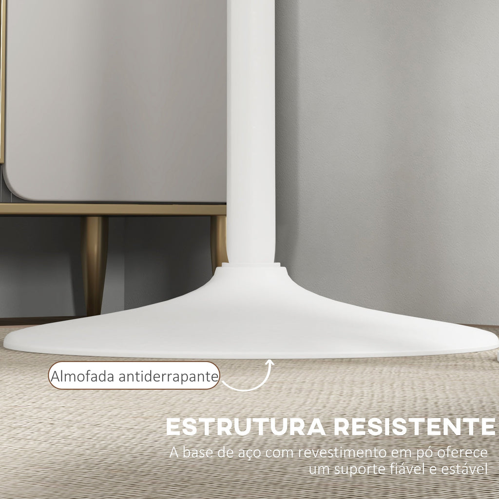 HOMCOM Mesa de Bar Redonda Mesa Alta de Cozinha Moderna com Bancada Pintada e Estrutura de Aço para 2 Pessoas para Casa Sala de Jantar Ø60x102 cm Branco - A minha loja