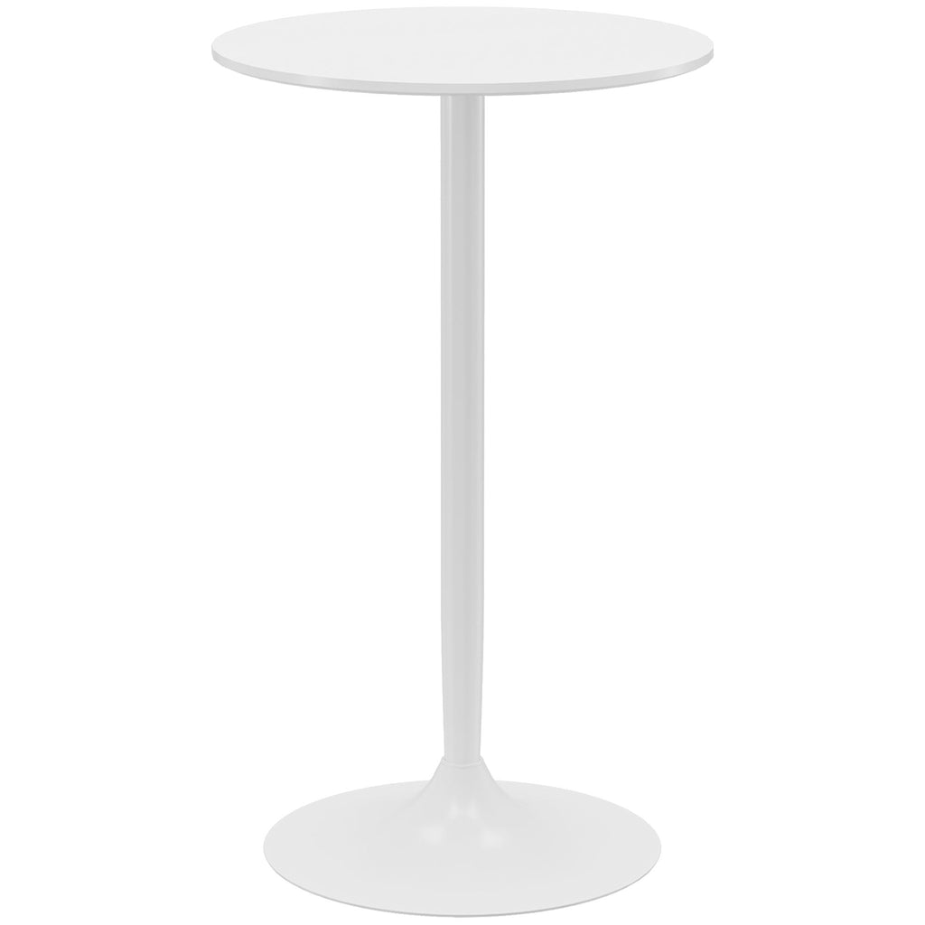 HOMCOM Mesa de Bar Redonda Mesa Alta de Cozinha Moderna com Bancada Pintada e Estrutura de Aço para 2 Pessoas para Casa Sala de Jantar Ø60x102 cm Branco - A minha loja