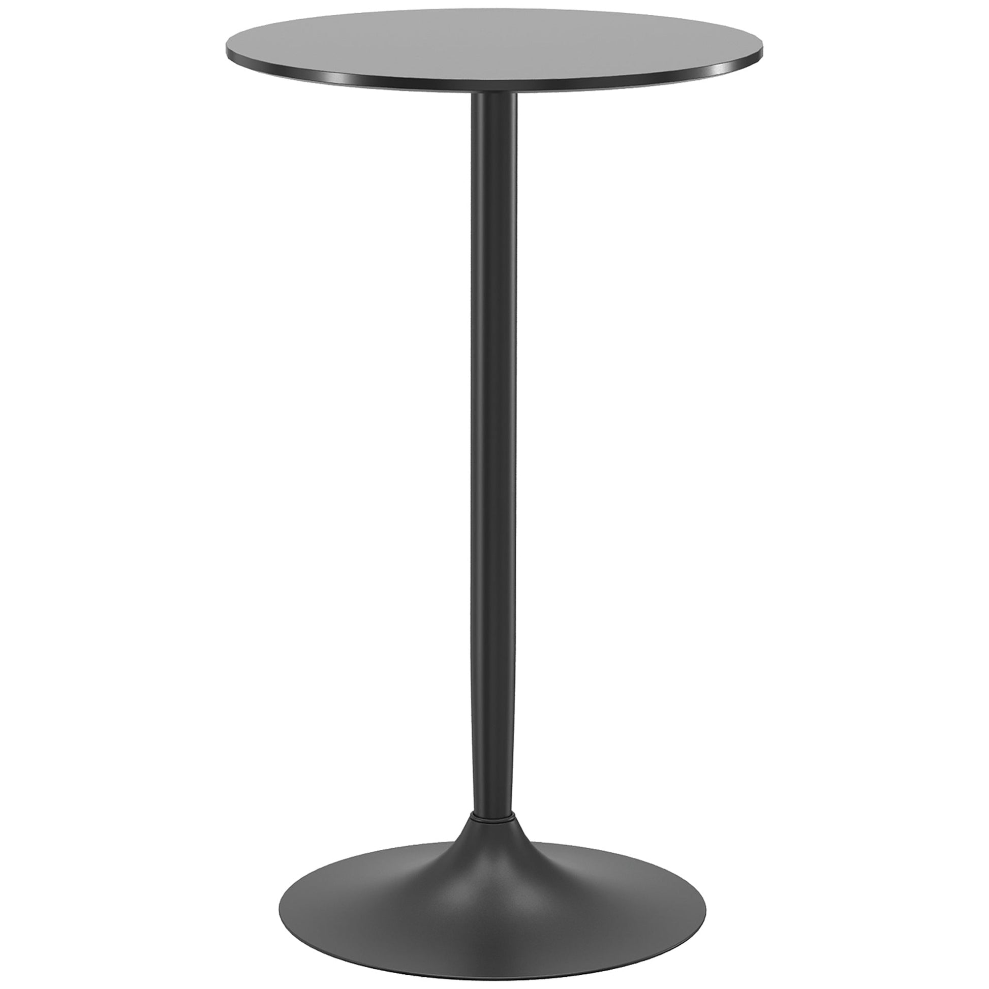 HOMCOM Mesa de Bar Redonda Mesa Alta de Cozinha Moderna com Bancada Pintada e Estrutura de Aço para 2 Pessoas para Casa Sala de Jantar Ø60x102 cm Preto - A minha loja