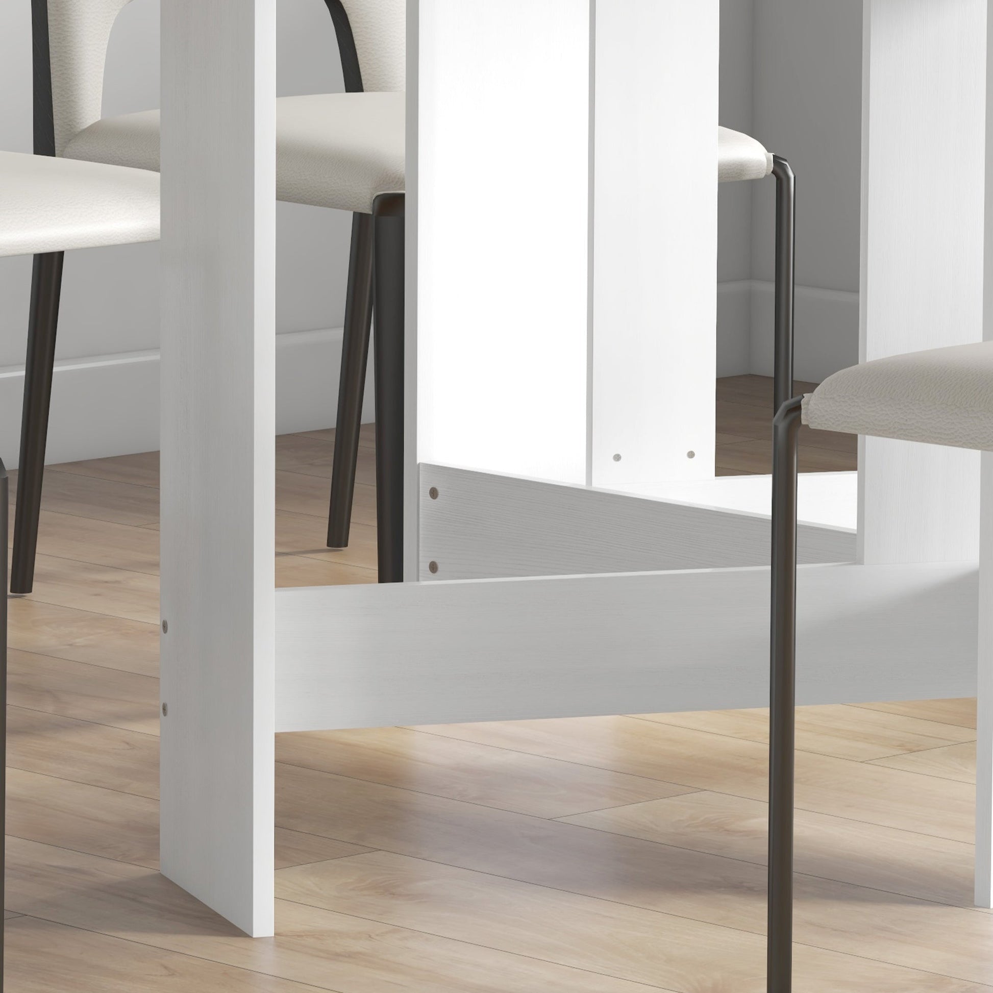 HOMCOM Mesa de Cozinha Dobrável Mesa de Jantar Dobrável Ovalada com Laterais Abatíveis Estilo Moderno 163x80x75 cm Branco - A minha loja