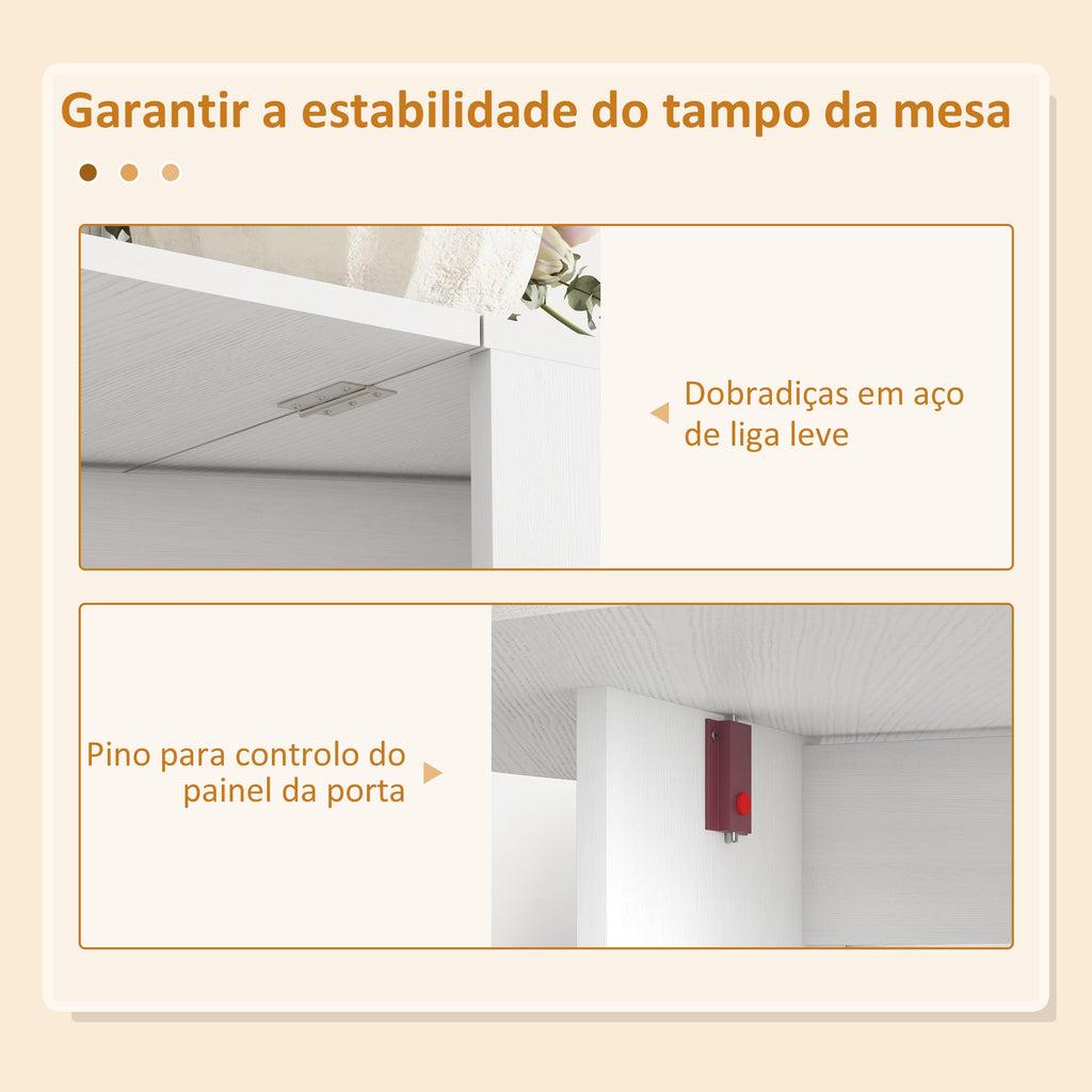 HOMCOM Mesa de Cozinha Dobrável Mesa de Jantar Dobrável Ovalada com Laterais Abatíveis Estilo Moderno 163x80x75 cm Branco - A minha loja