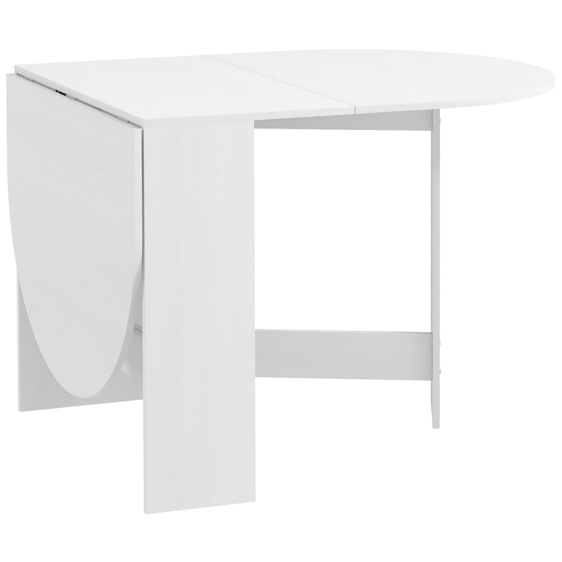 HOMCOM Mesa de Cozinha Dobrável Mesa de Jantar Dobrável Ovalada com Laterais Abatíveis Estilo Moderno 163x80x75 cm Branco - A minha loja