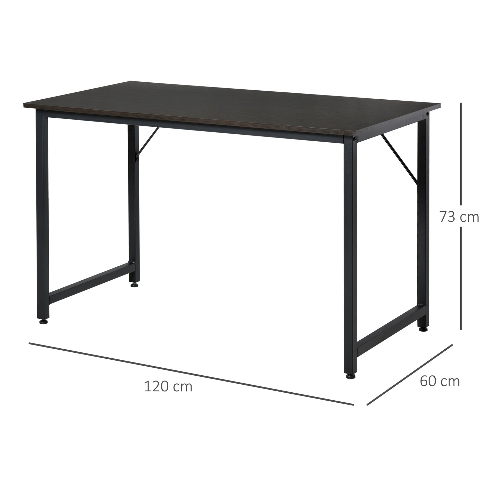 HOMCOM Mesa de escritório Mesa de computador Mesa de estudo Mobiliário de Escritório Simples 120x60x73cm Carga 70kg - A minha loja