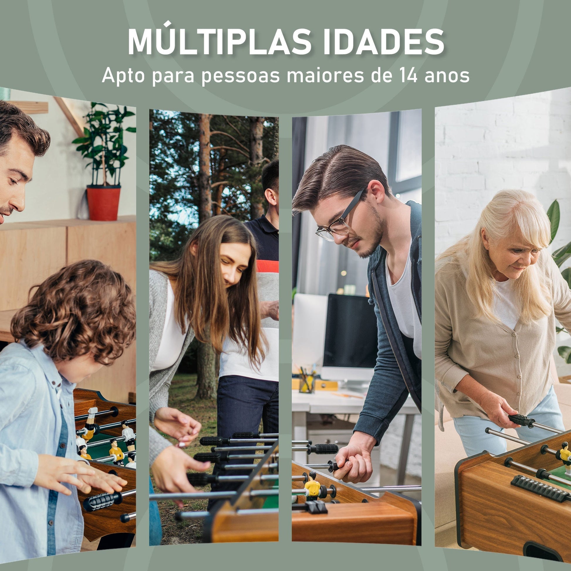 HOMCOM Mesa de Matraquilho para Crianças e Adultos Matraquilho 69x37x70cm com 2 Bolas 6 Hastes Metálicas 2 Placares de Pontos 18 Jogadores Pés Dobrável para Familias Festas Madeira - A minha loja