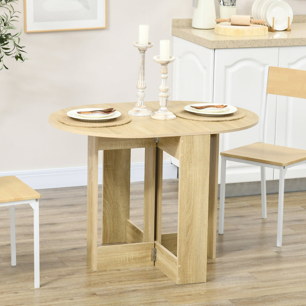 HOMCOM Mesa de Sala de Jantar Dobrável com 2 Laterais Mesa Auxiliar de Madeira para Cozinha Sala de Estar 104x76x73,7 cm Madeira - A minha loja