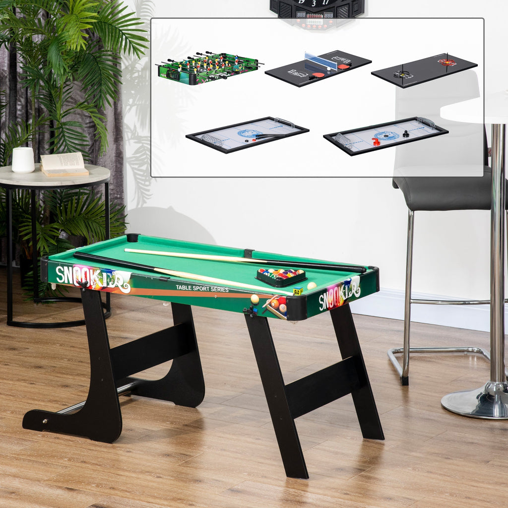 HOMCOM Mesa Multi Jogos para Crianças acima de 7 Anos Mesa de Jogos 6 em 1 Dobrável Bilhar Matraquilho Ping Pong Lançamento de Anéis Hóquei no Gelo e Air Hóquei 118x104x71cm Multicor - A minha loja
