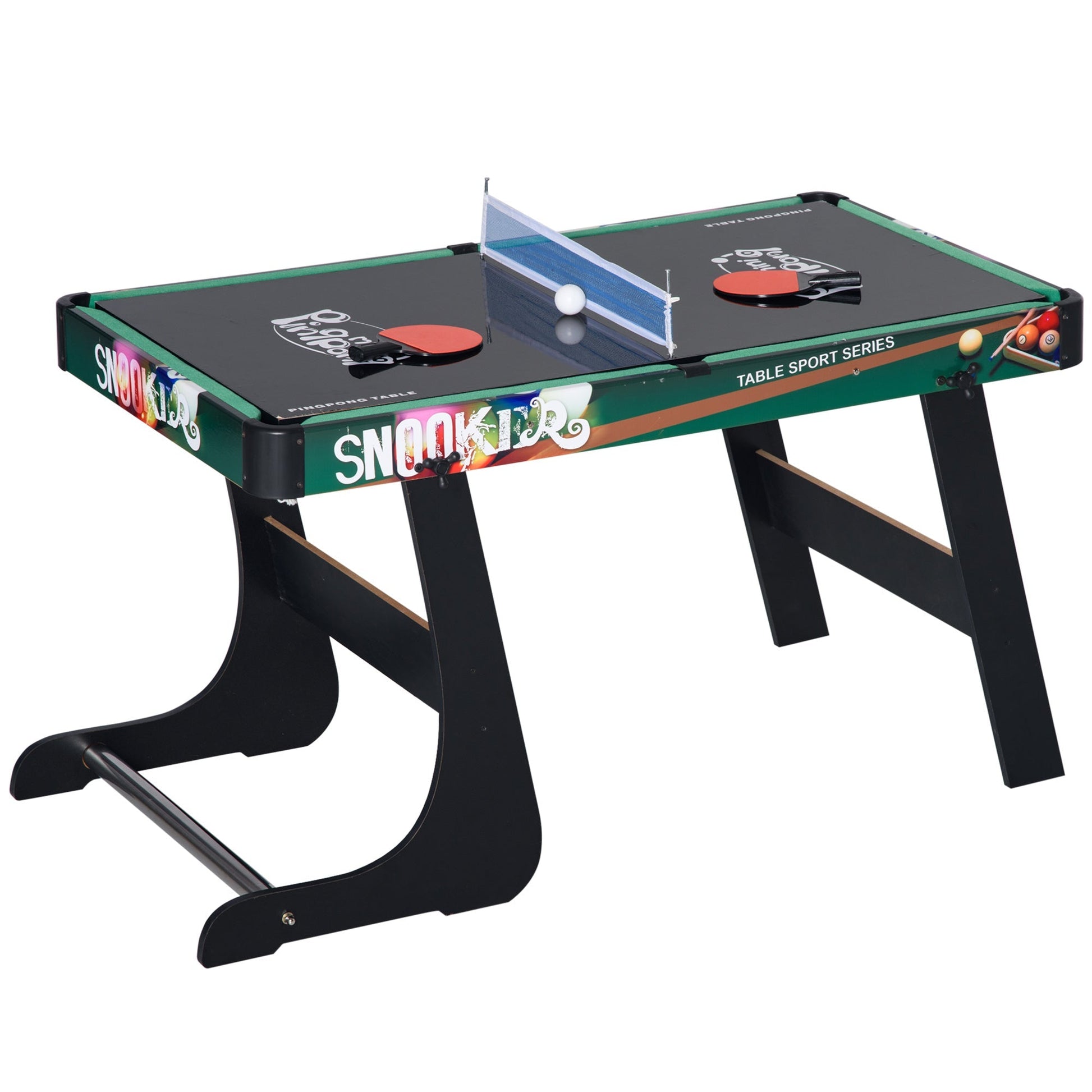 HOMCOM Mesa Multi Jogos para Crianças acima de 7 Anos Mesa de Jogos 6 em 1 Dobrável Bilhar Matraquilho Ping Pong Lançamento de Anéis Hóquei no Gelo e Air Hóquei 118x104x71cm Multicor - A minha loja