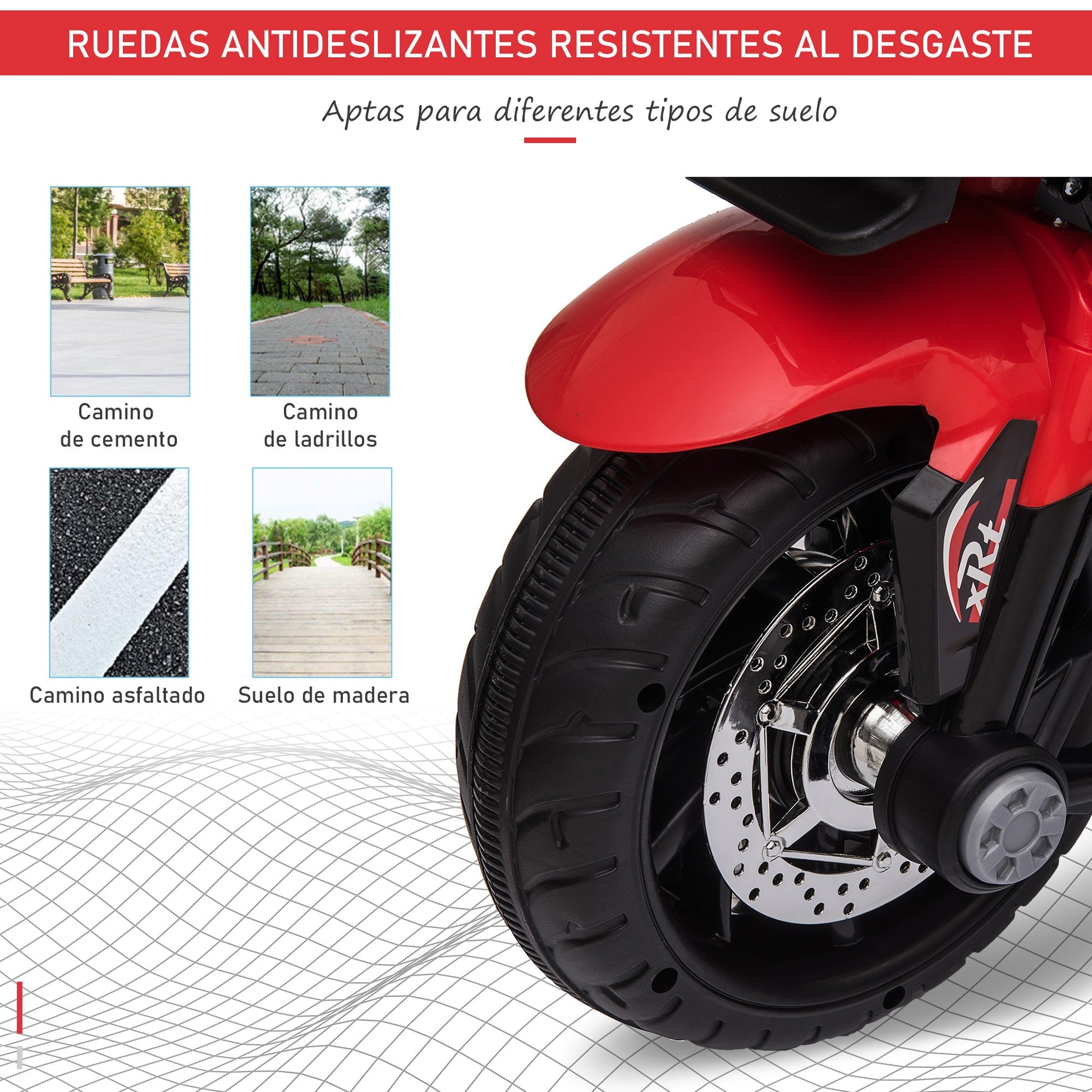 HOMCOM Motocicleta Elétrica Infantil com 3 Rodas para Crianças acima de 3 anos Triciclo com Pedal para Crianças Bateria 6V com Luzes Música Pneus Largos 86x42x52cm Vermelho - A minha loja