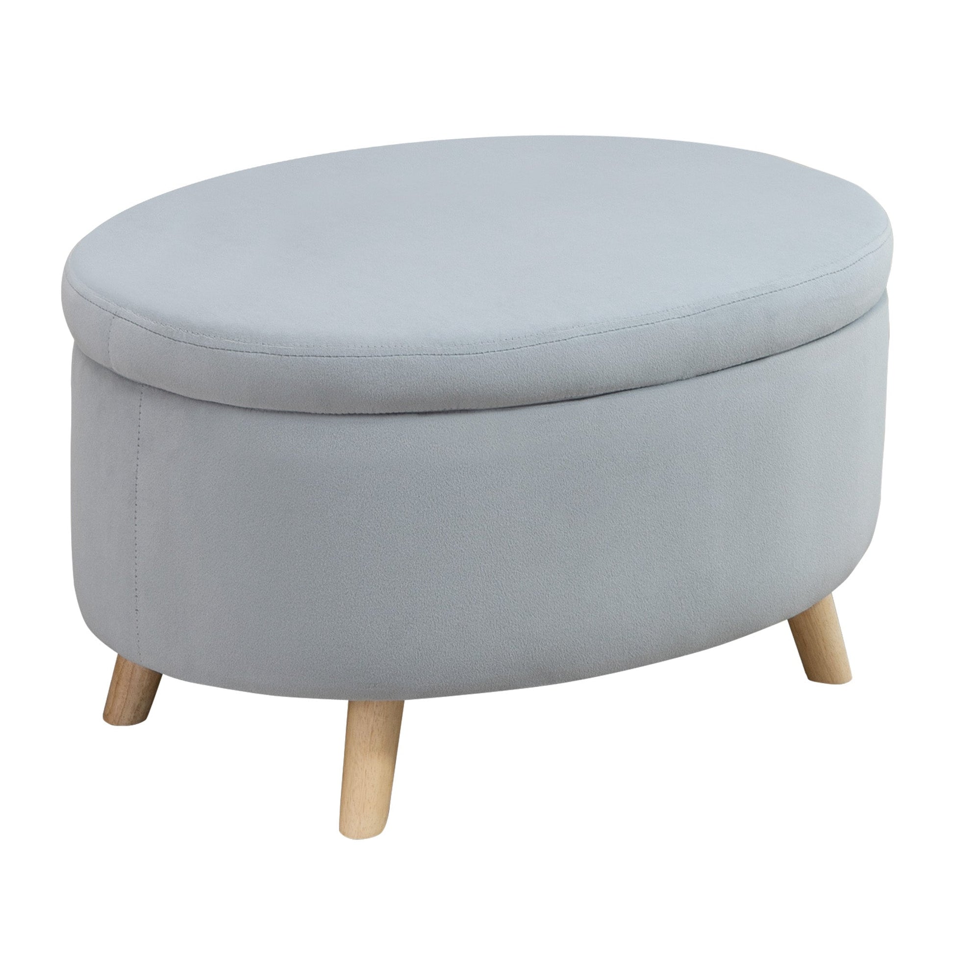 HOMCOM Otomano Puff Estofado em Veludo Acolchoado Banco de Armazenamento com Tampa Removível e Pés de Madeira para Dormitórios Sala de Estar Corredor 71x51,5x42 Cinza - A minha loja
