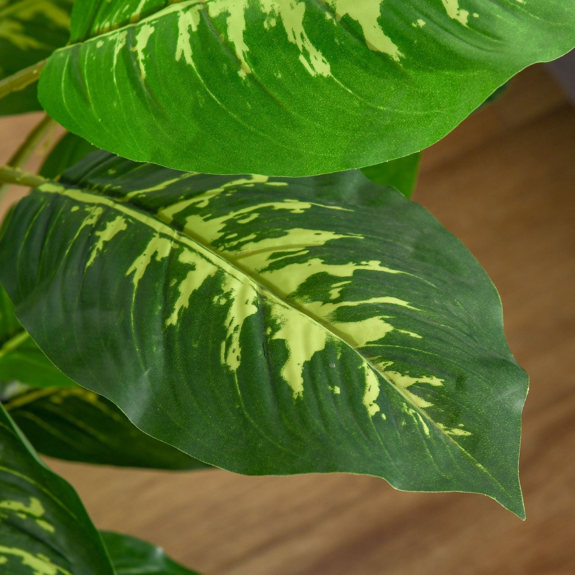 HOMCOM Planta Artificial Aglaonema Planta Sintética de 95cm com 42 Folhas e Vaso de Cimento Decoração para Casa Escritório e Exterior Verde - A minha loja