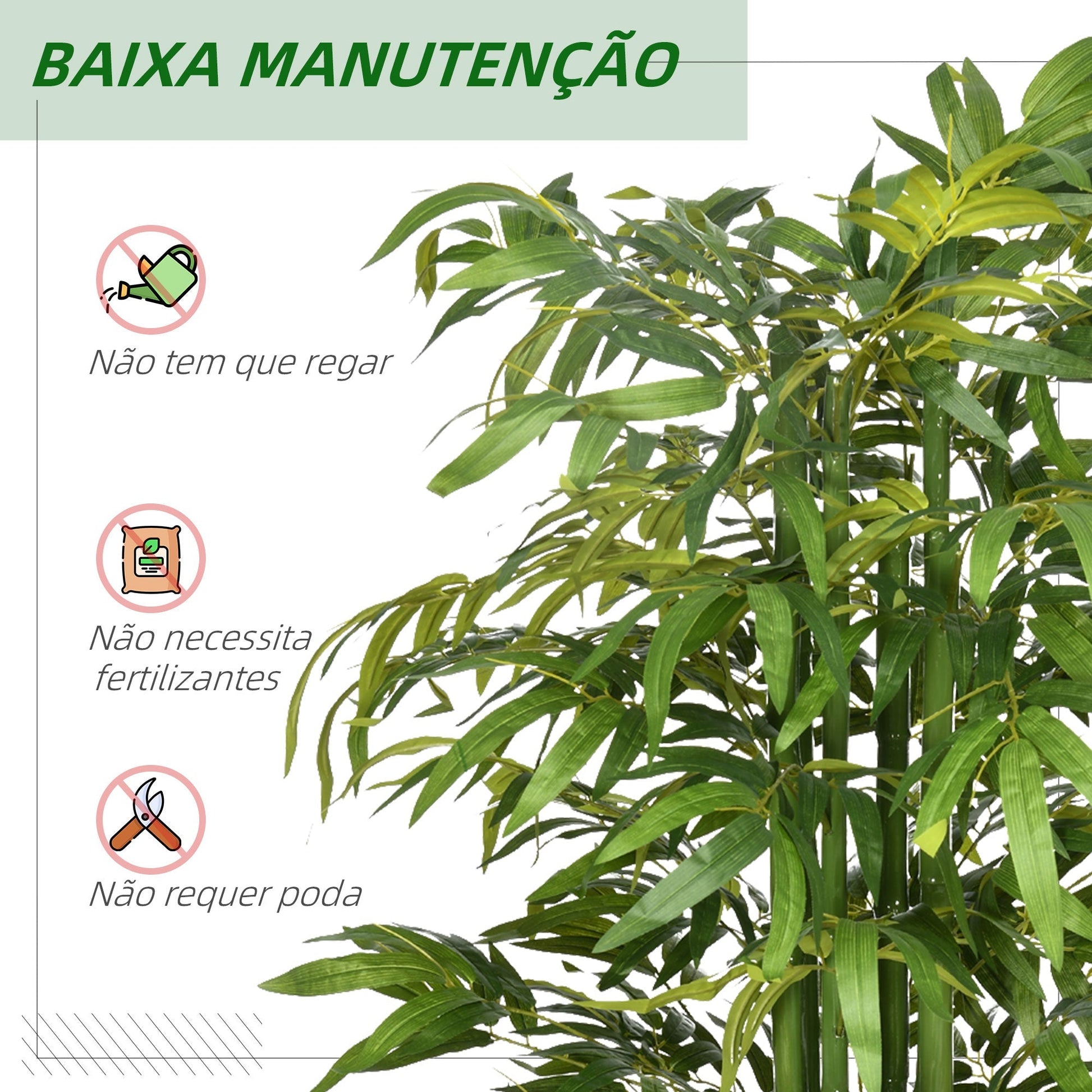 HOMCOM Planta Artificial Bambu em Vaso 180cm Bambu Artificial para Interiores e Exteriores Decoração de Sala de Estar Escritório Ø17x180 cm Verde - A minha loja