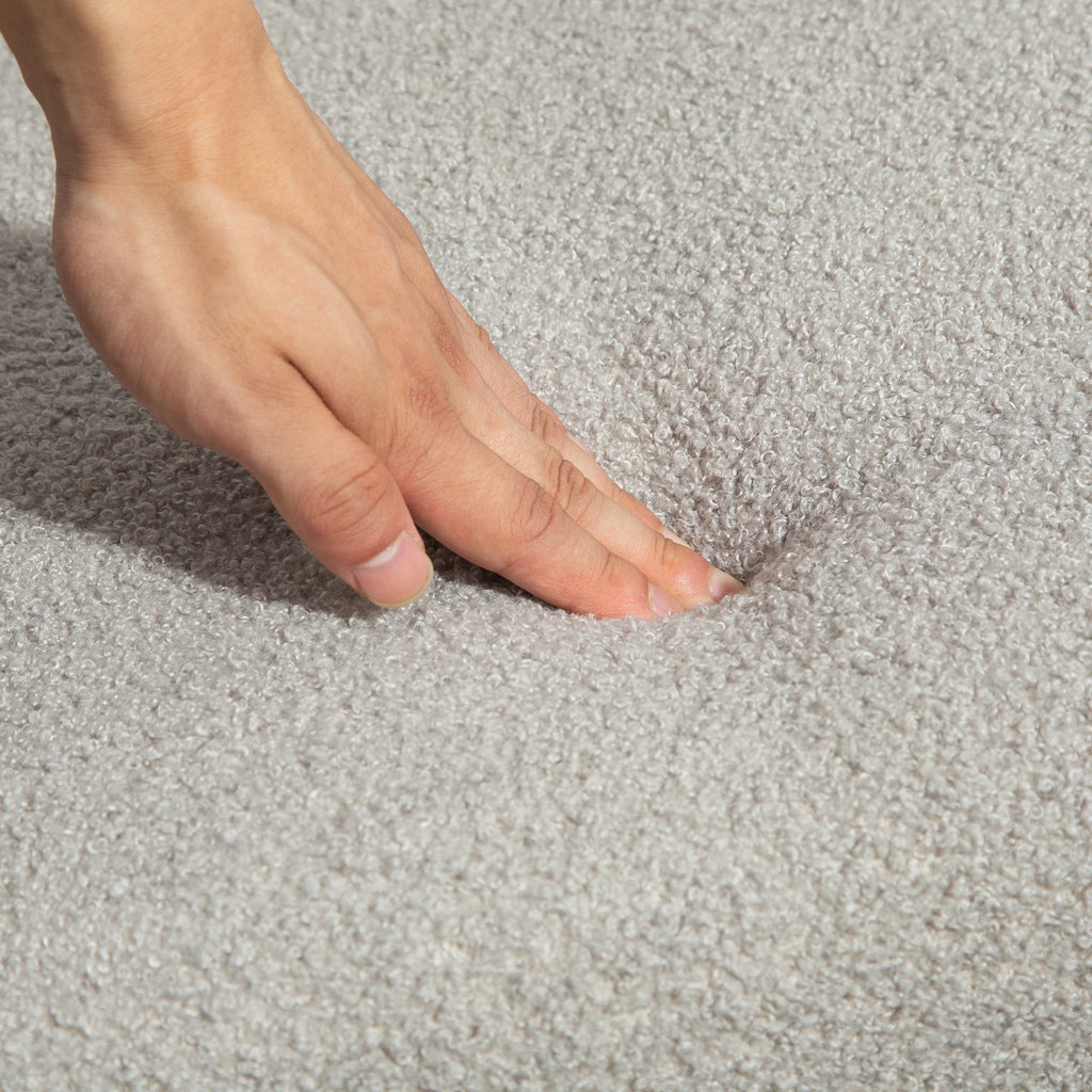 HOMCOM Poltrona Baloiço Estofada em Tecido em Borrego Poltrona Baloiço com Assento Acolchoado Apoio para os Braços e Pés de Madeira de Borracha para Sala de Estar Dormitório 60x81x71 cm Cinza - A minha loja