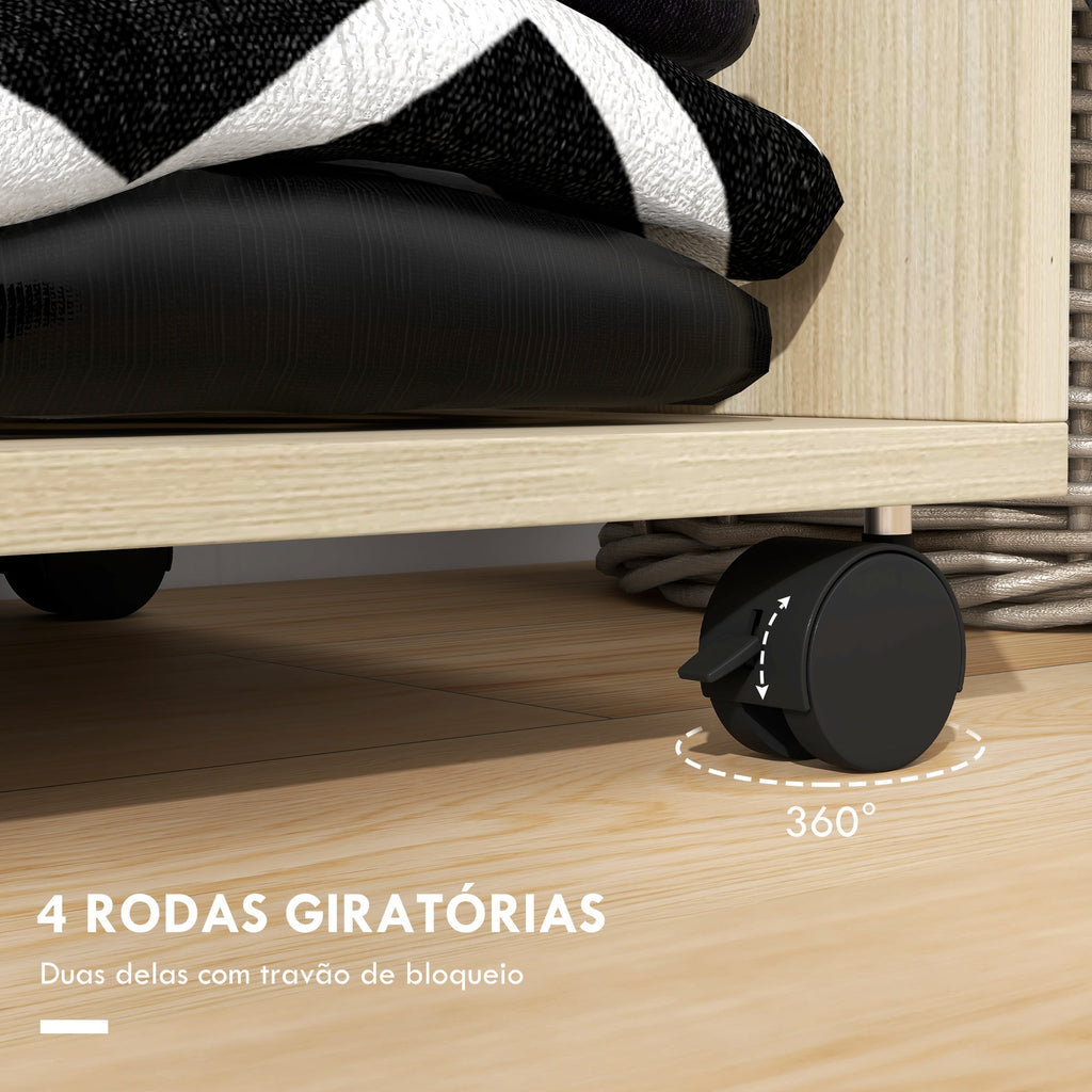 HOMCOM Roupeiro de Madeira Móvel Armário Roupeiro Aberto com Barra para Pendurar e Prateleiras Organizadoras para Dormitório 60x40x128 cm Madeira - A minha loja