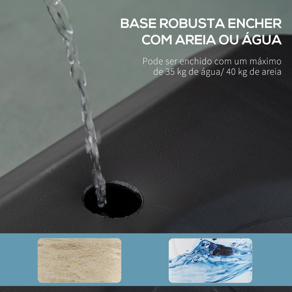 HOMCOM Tabela de Basquetebol para Exterior com Altura Ajustável 258x314 cm Cesta de Basquetebol com Rodas Base Recaregável para Adolescentes e Adultos Preto e Vermelho - A minha loja