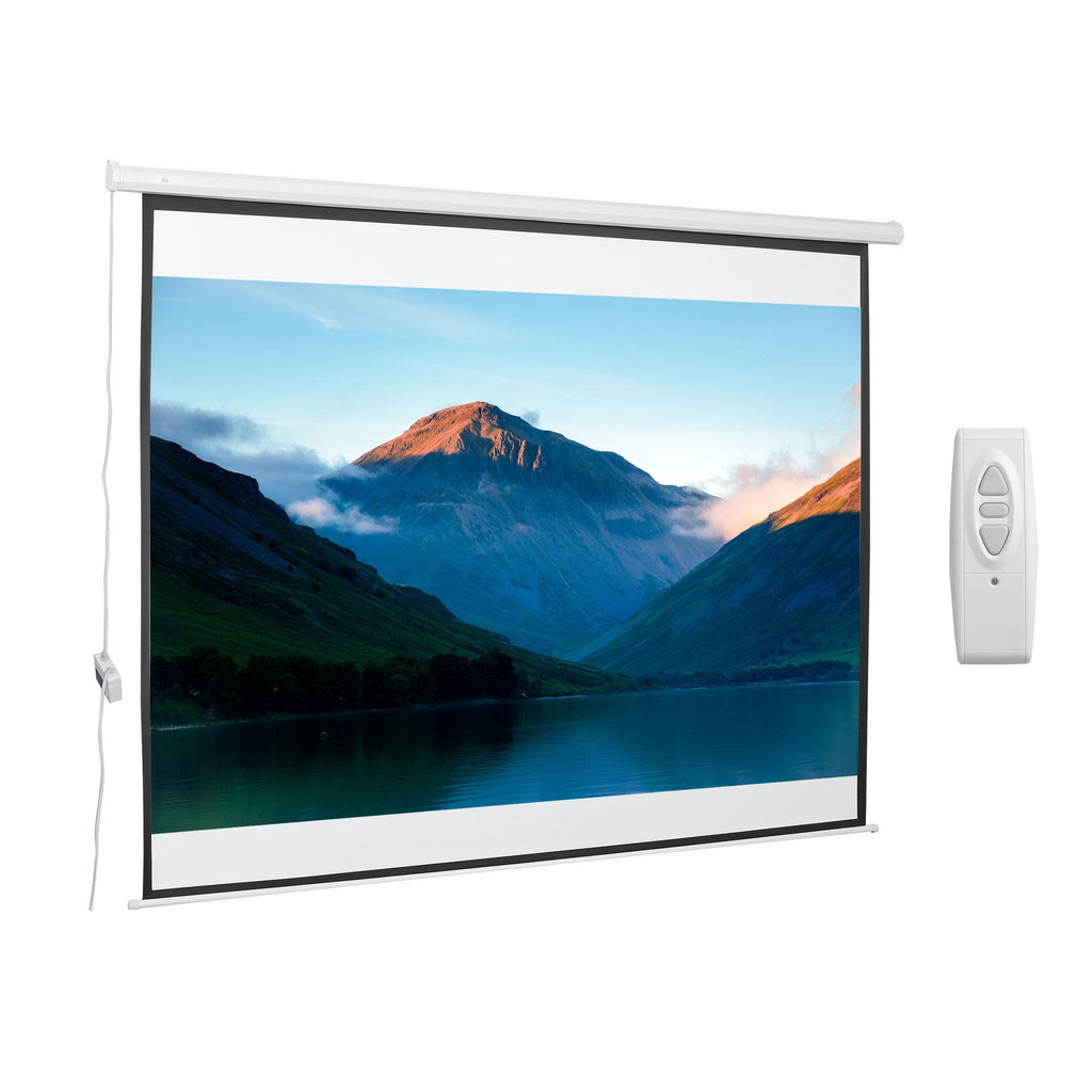 HOMCOM Tela de Projeção Elétrica 120 Polegadas Tela de Projeção Portátil Formato 4:3 com Comando à Distância para Interior e Exterior Cinema em Casa Pátio 244x183 cm Branco - A minha loja