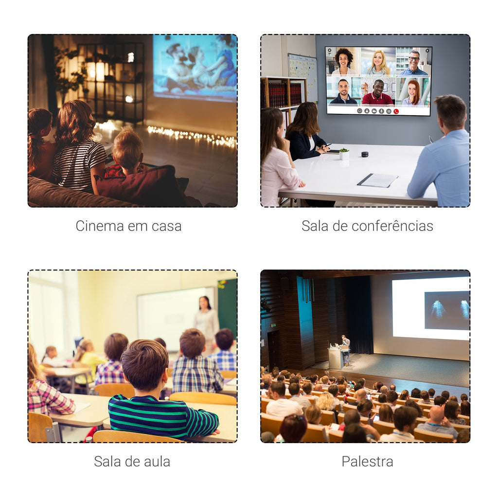 HOMCOM Tela de Projeção Elétrica 120 Polegadas Tela de Projeção Portátil Formato 4:3 com Comando à Distância para Interior e Exterior Cinema em Casa Pátio 244x183 cm Branco - A minha loja