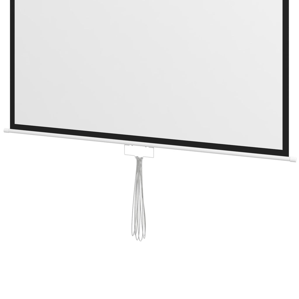HOMCOM Tela de Projeção Manual de 99 Polegadas Tela de Projeção Portátil Formato 1:1 para Interior e Exterior Cinema em Casa Jardim 178x178 cm Branco - A minha loja