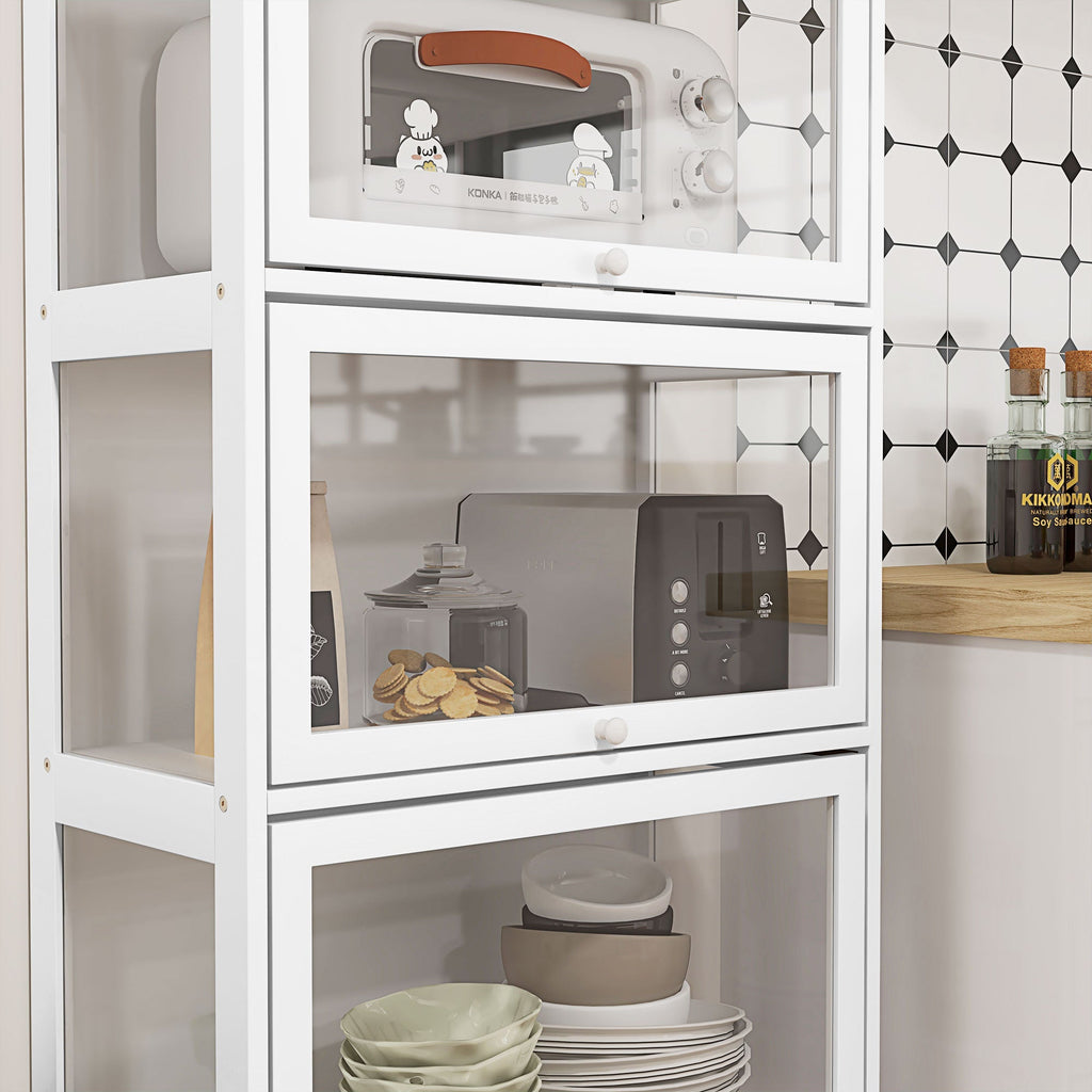 HOMCOM Vitrine Colecionador de 4 Níveis Vitrine Sala de Estar com Portas Abatíveis de Acrílico Anti - Tombo para Estúdio Dormitório Escritório 59x30x139 cm Branco - A minha loja