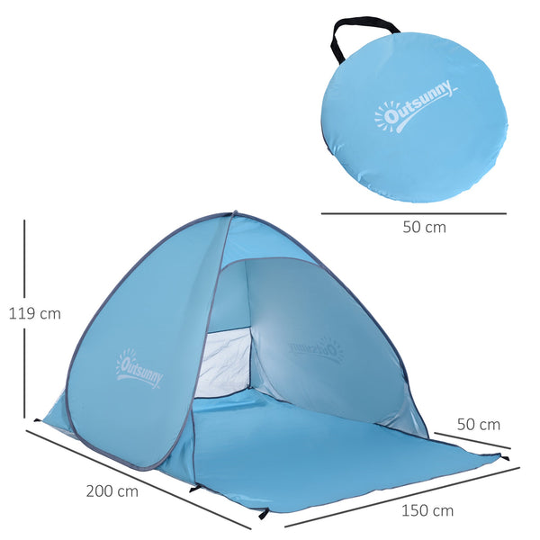 Tenda Pop-up Instantâneo e Portátil com Janelas Protetoras para Piquenique, Praia e Camping com Proteção UV Azul