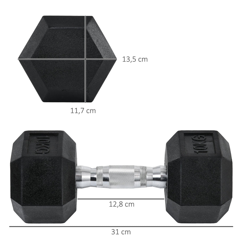 Conjunto de Halteres 20 kg com Barra Metálica e Cabeça Hexagonal Conjunto Pesos para Treino em Casa Ginásio 31x13,5 cm Preto e Prata – Modelo Luleå