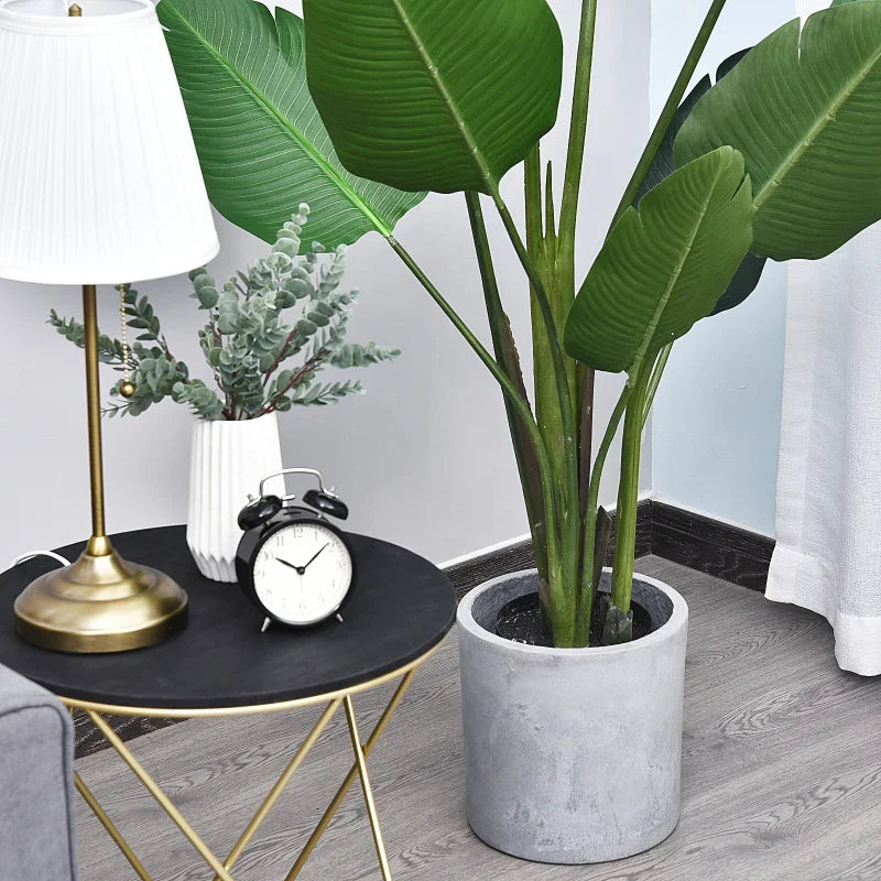 Planta Artificial de Decoração Planta Palmeira Artificial com Vaso 10 Folhas para Exterior e Interior Ø18x180cm Verde