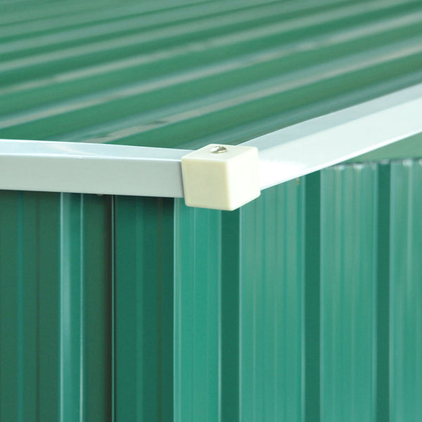 Abrigo de Jardim 258x206x178cm 5,3m² Abrigo de Aço Galvanizado com Portas de Correr e Ventilações para Armazenamento de Ferramentas Jardinagem Verde