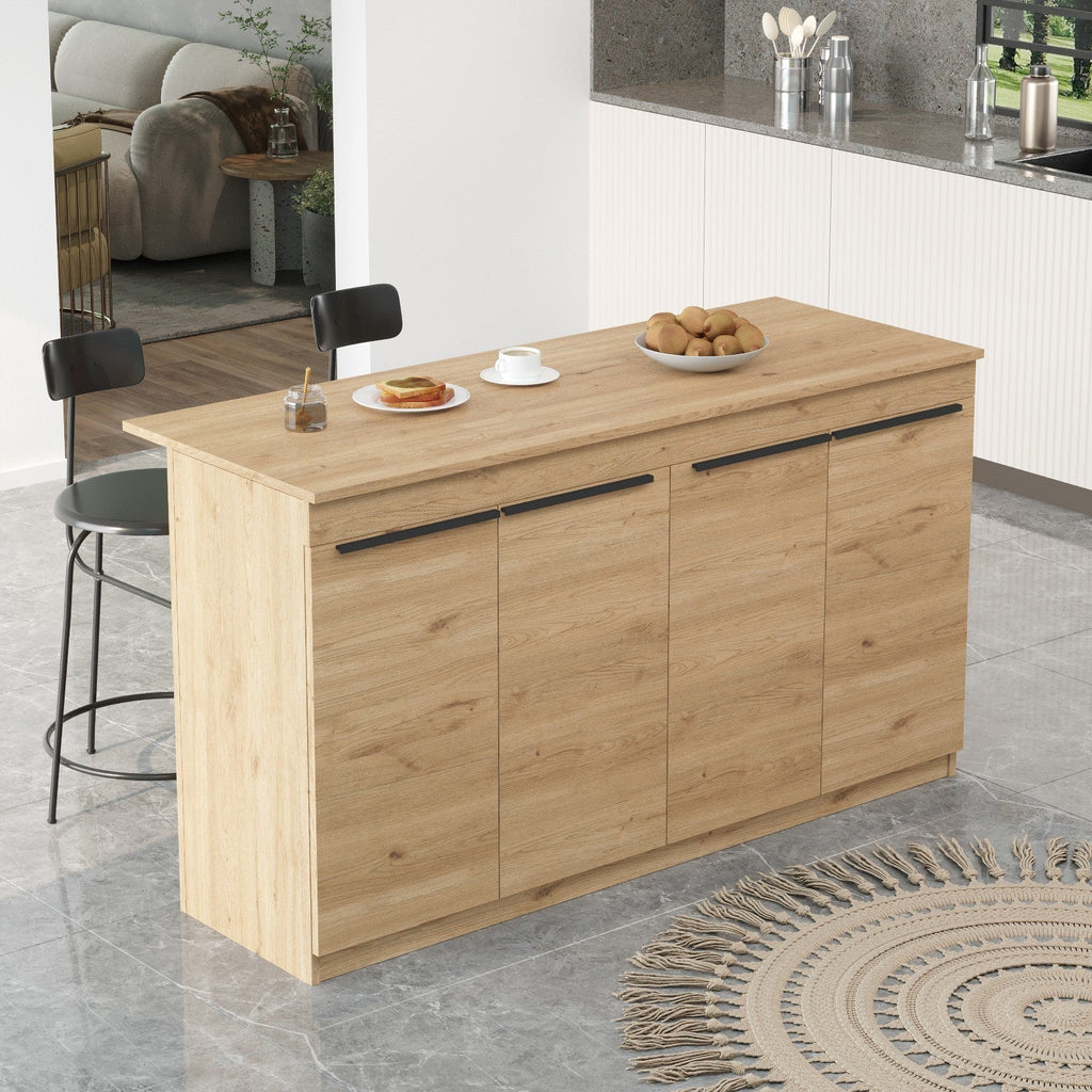 Ilha de Cozinha "Orren" - 160x90x60 cm - Carvalho - Design Moderno - A minha loja