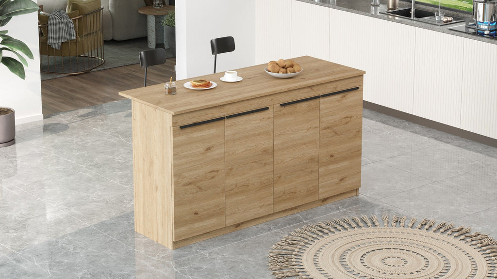 Ilha de Cozinha "Orren" - 160x90x60 cm - Carvalho - Design Moderno - A minha loja