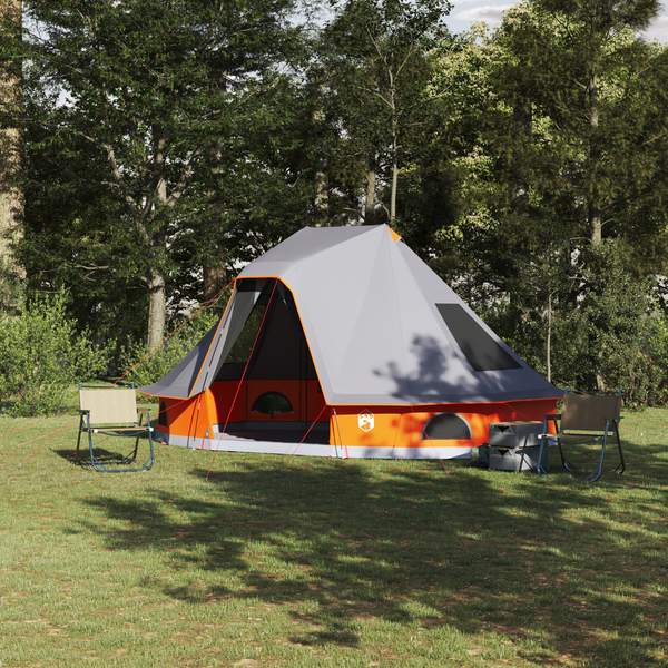 Tenda Familiar Tipi Cinza e Laranja para 6 Pessoas Impermeável