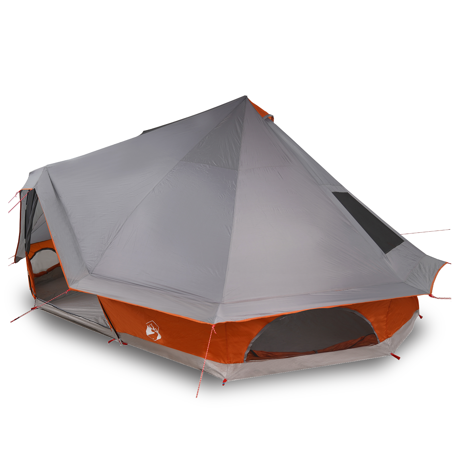 Tenda Familiar Tipi - Cinza e Laranja, 10-Pessoas, À Prova d'Água