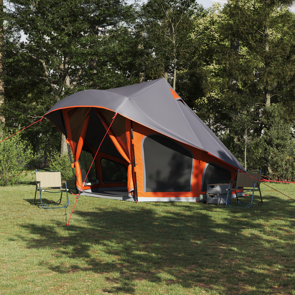 Tenda Familiar Tipi em Cinza e Laranja para 10 Pessoas - Impermeável