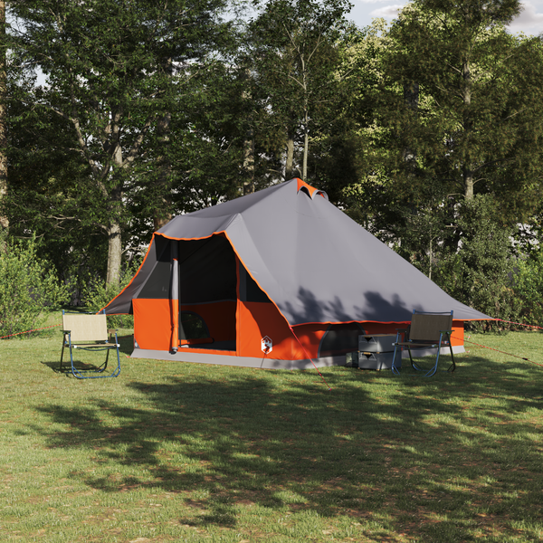 Tenda Familiar Tipi Cinza e Laranja para 8 Pessoas Impermeável