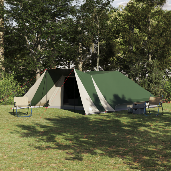 Tenda Familiar com Varanda Estendida Verde para 12 Pessoas, Impermeável
