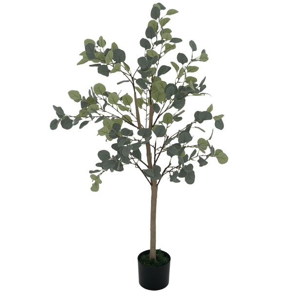 Eucalipto Artificial 120 cm Planta Artificial Decorativa Grande Árvore Artificial de Interior com 230 Folhas Decoração para Casa Escritório Dormitório Verde