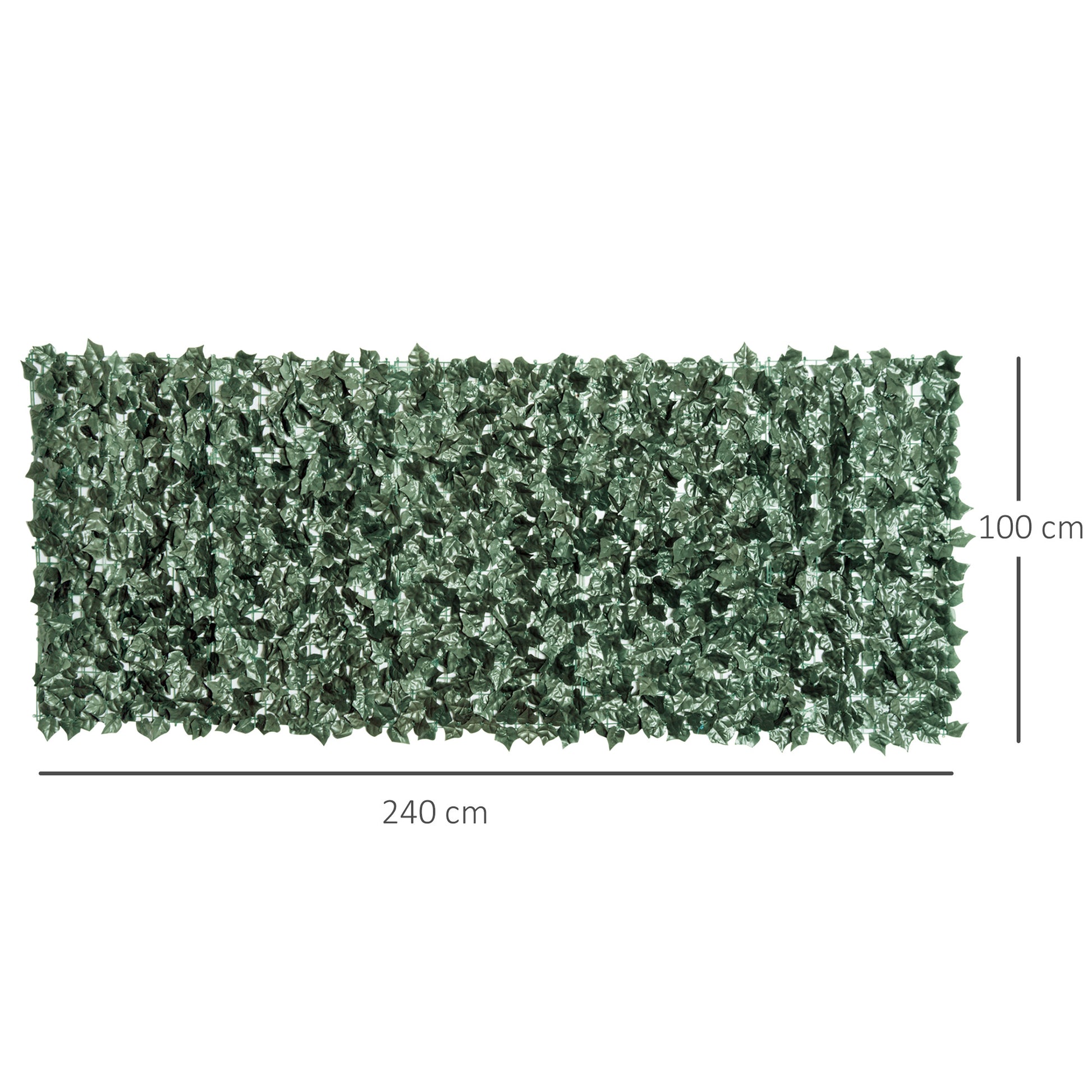 Vedação Artificial em Rolo 2,4x1 m Vedação de Privacidade para Balcão Jardim Exterior Planta Decorativa de Parede PE Verde