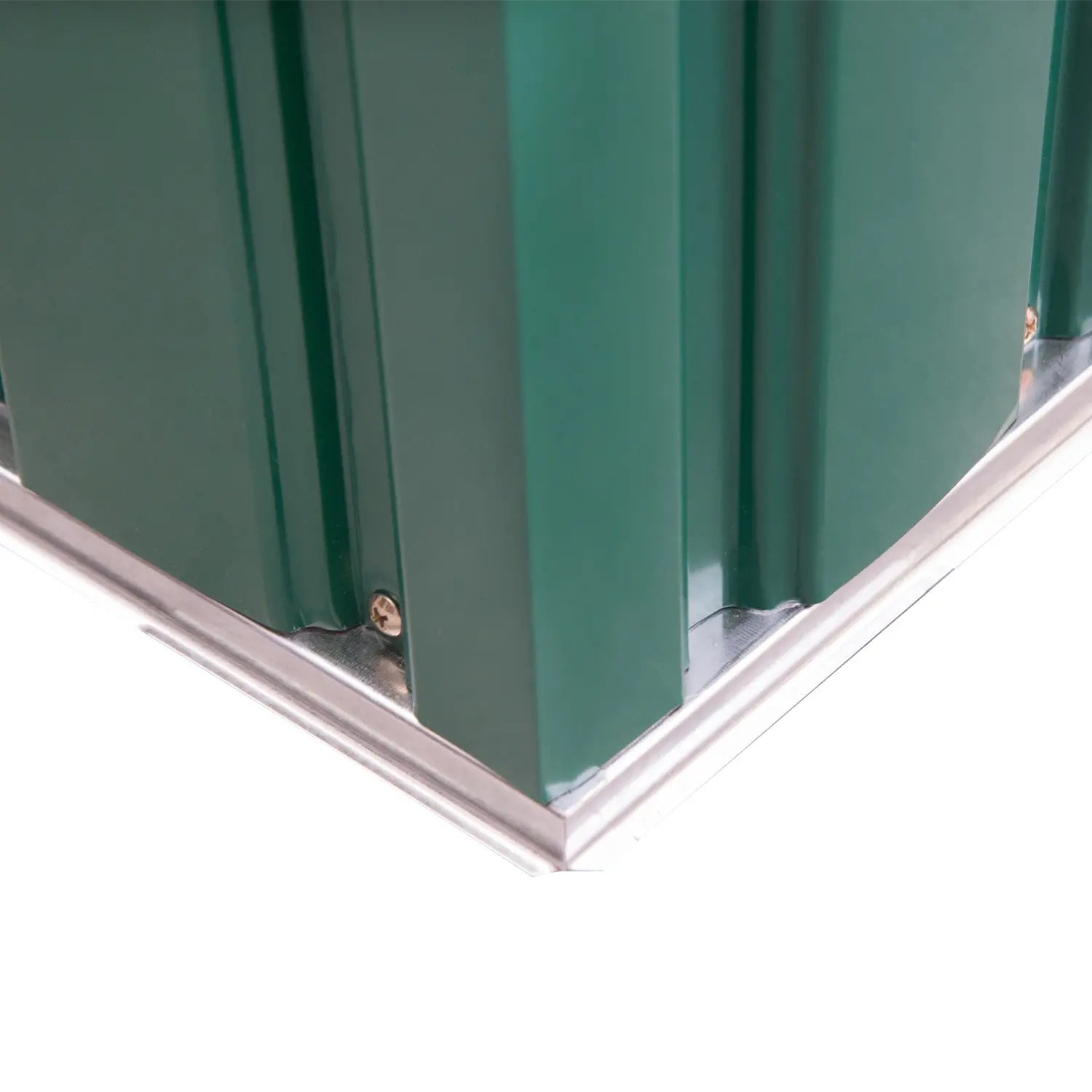 Abrigo de Jardim 213x130x185cm Abrigo de Jardim Metálico de Exterior para Armazenamento de Ferramentas com 2 Portas Deslizantes e 4 Janelas para Terraço Verde