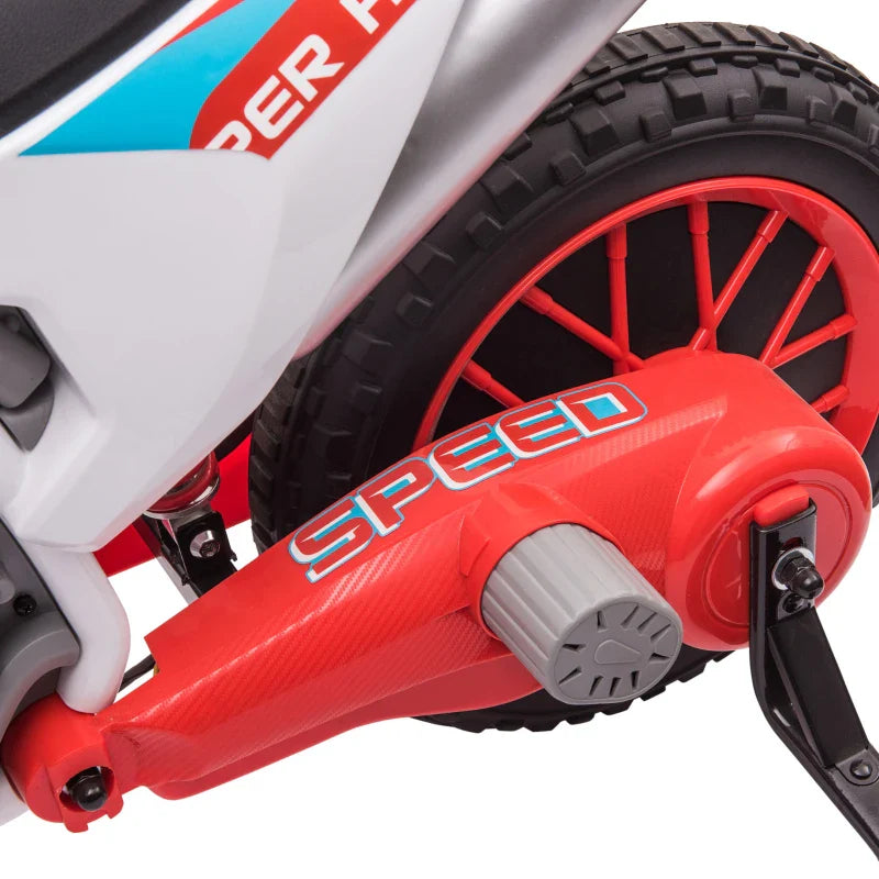 Mota Elétrica para Crianças acima de 3 Anos 12V Mota de Brinquedo Infantil com 2 Rodas de Equilíbrio Velocidade Máx. 8km/h Arranque Suave 106,5x51,5x68cm Vermelho
