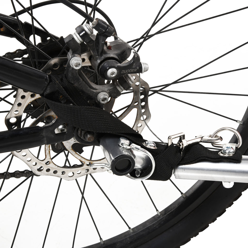 Reboque de Bicicleta 2 EM 1 para crianças de 2 lugares com Amortecedores Convertível em carrinho com barra e kit de corrida 129x85x105cm Amarelo