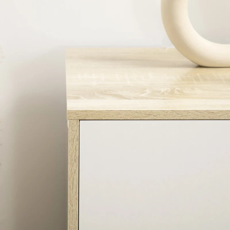 Cómoda com 6 Gavetas e Pés Elevados Cómoda para Dormitório Sala de Estar Estilo Moderno Anti-Tombo 120x40x76cm Madeira e Branco