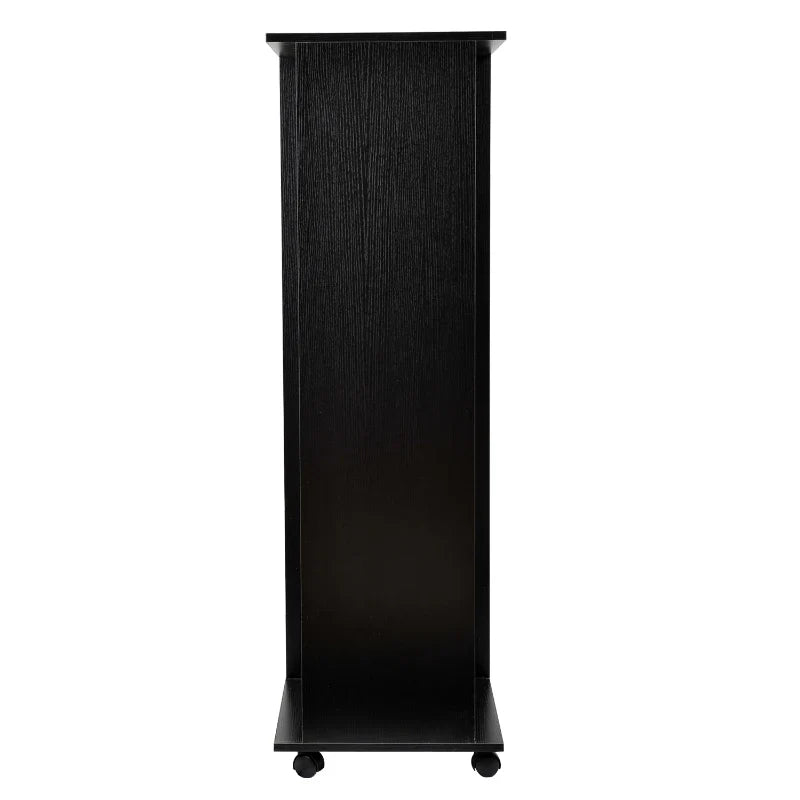 Roupeiro de Madeira Móvel Armário Roupeiro Aberto com 2 Barras para Pendurar e 3 Prateleiras Organizadoras para Dormitório 120x40x128cm Preto