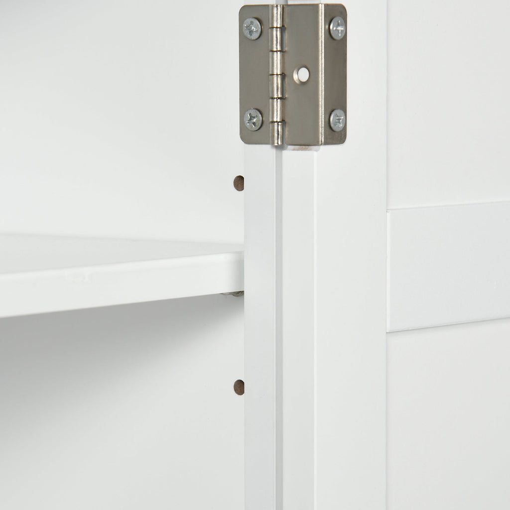 kleankin Armário Casa de banho de Parede Móvel para Casa de Banho com Prateleiras Ajustáveis e Portas com Fechadura Magnéticas Armário de Parede para Cozinha 58x24x60 cm Branco - A minha loja