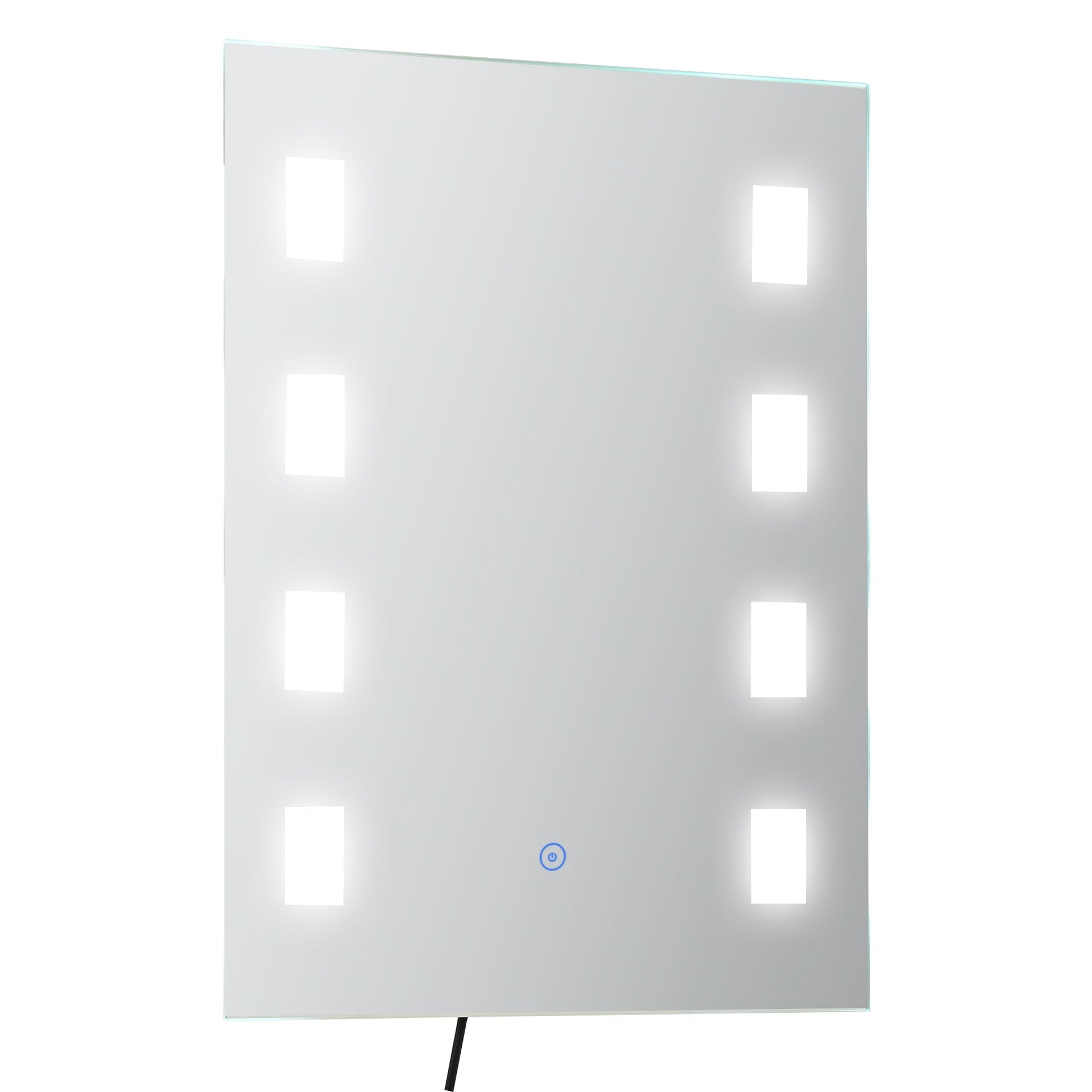 kleankin Espelho Casa de Banho com Luz LED 14,5W 70x50 cm Espelho para Casa de Banho com Função Antiembaciamento Interruptor Tátil e Luzes Branco Frio Prata - A minha loja