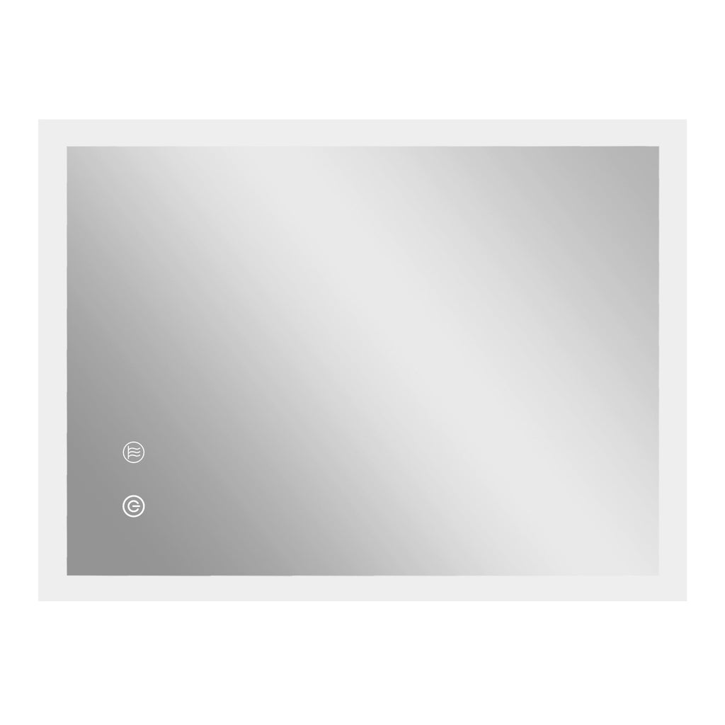 kleankin Espelho Casa de Banho com Luzes LED 70x50 cm Espelho de Parede com Função Antiembaciamento 3 Cores Função de Memória Interruptor Tátil e Classificação IP44 Horizontal ou Vertical Prata - A minha loja