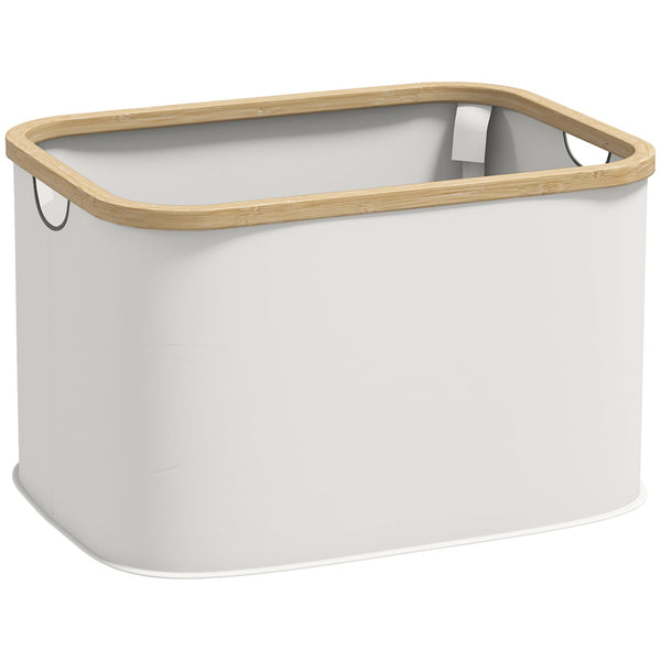 Cesto para Roupa Dobrável Cesto para Roupa Suja 36 L com Pega para Casa de Banho Dormitório Lavandaria 44,3x33,3x26,5 cm Creme