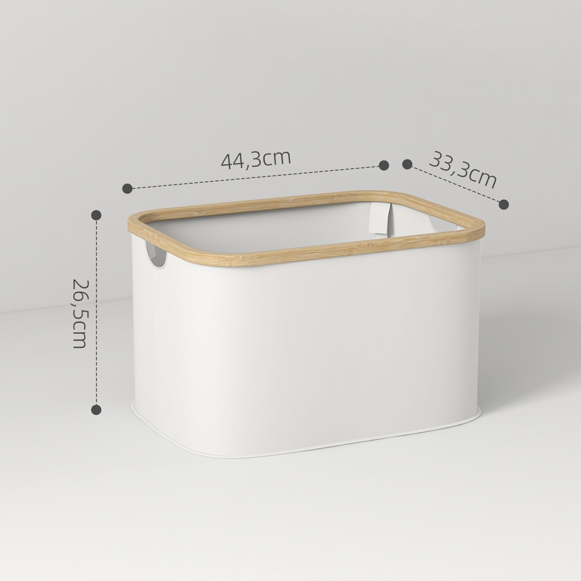 Cesto para Roupa Dobrável Cesto para Roupa Suja 36 L com Pega para Casa de Banho Dormitório Lavandaria 44,3x33,3x26,5 cm Creme