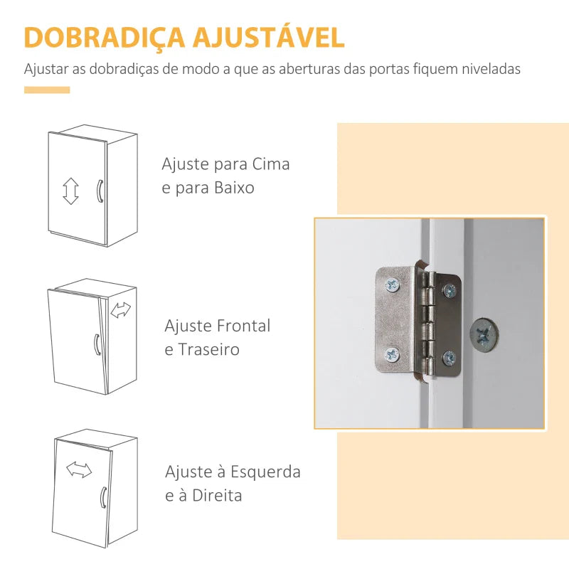 Armário de Cozinha Móvel Auxiliar de Cozinha com 4 Portas 1 Gaveta e Prateleira Aberta para Sala de Estar Sala de Jantar 74x39,5x183cm Branco