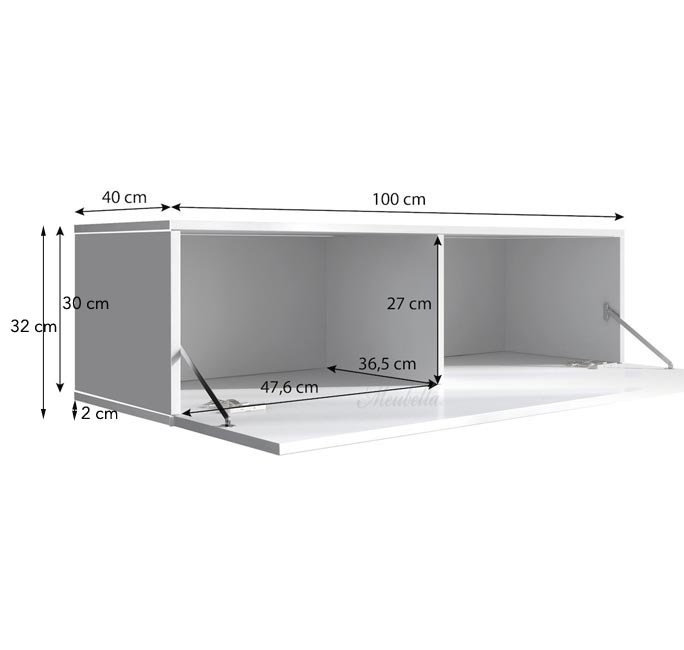 Conjunto de Móveis de Sala Bordeira – 1,6 m – Modular em Branco com Móvel TV, Vitrine e Estantes – Design Moderno