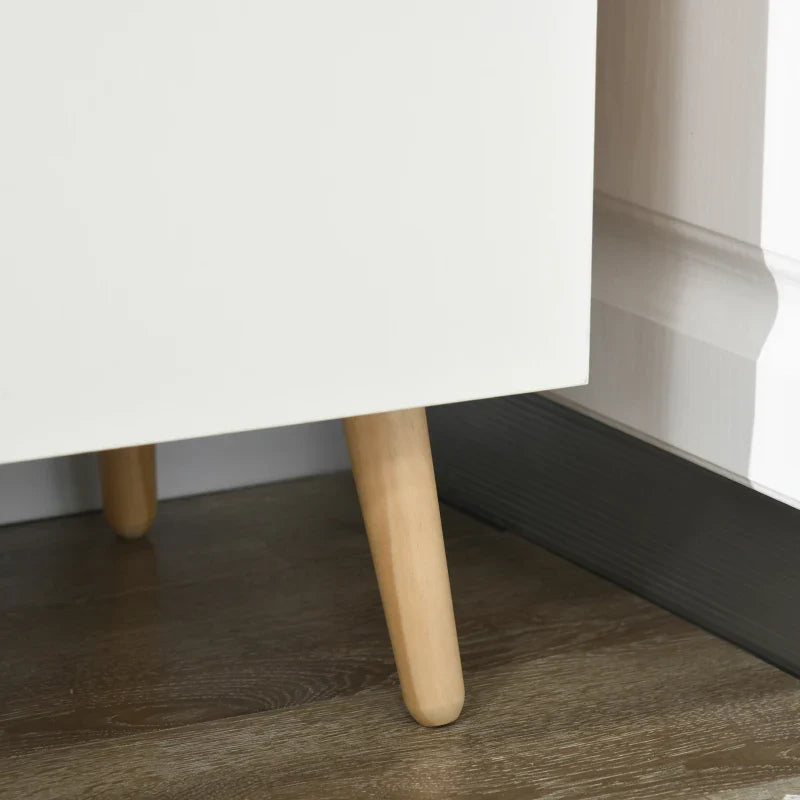 Armário de Cozinha Móvel Auxiliar de Cozinha com 3 Portas Gaveta Prateleira Ajustável Bancada para Micro-Ondas e Suporte para Panos 93x40x180 cm Madeira e Branco