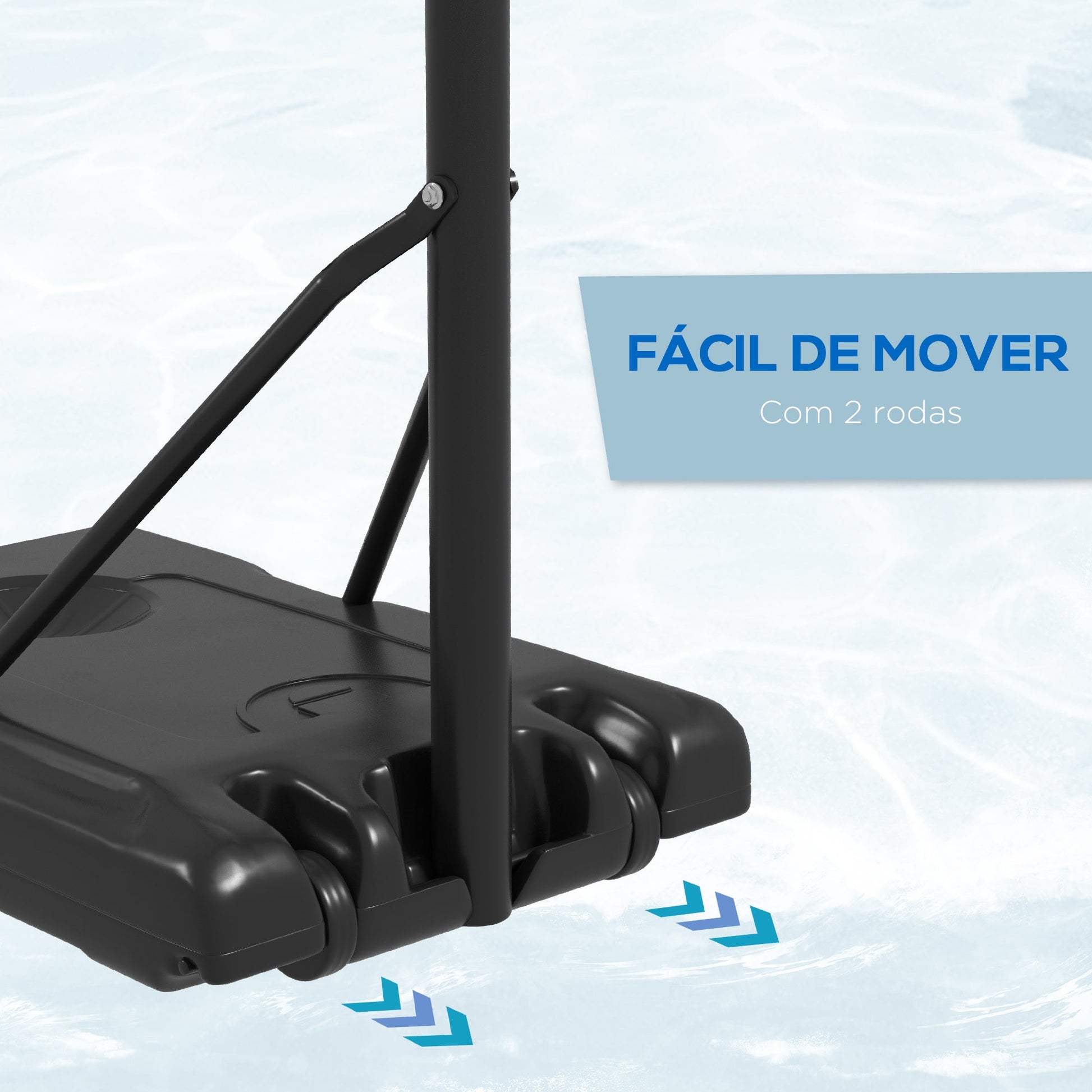 SPORTNOW Tabela de Basquetebol de Exterior com Altura Ajustável 235-264 cm Tabela de Basquetebol com Suporte para Bola Rodas e Base Recarregável Preto